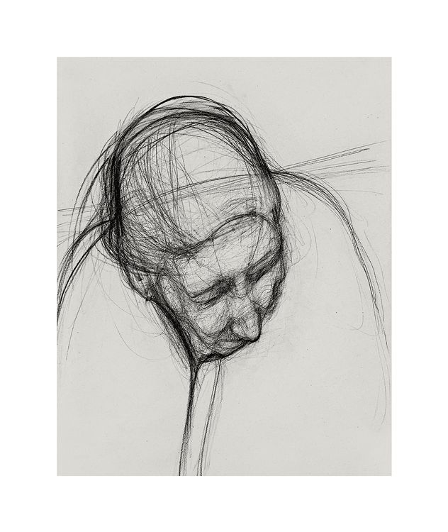 "206. Людяність, 2022 / Humanity, 2022 папір, вугілля / paper, charcoal 60 x 42 см.";